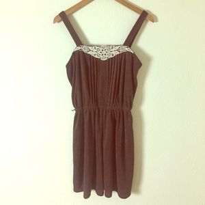 Vintage 1970s Brown Terrycloth Mini Dress